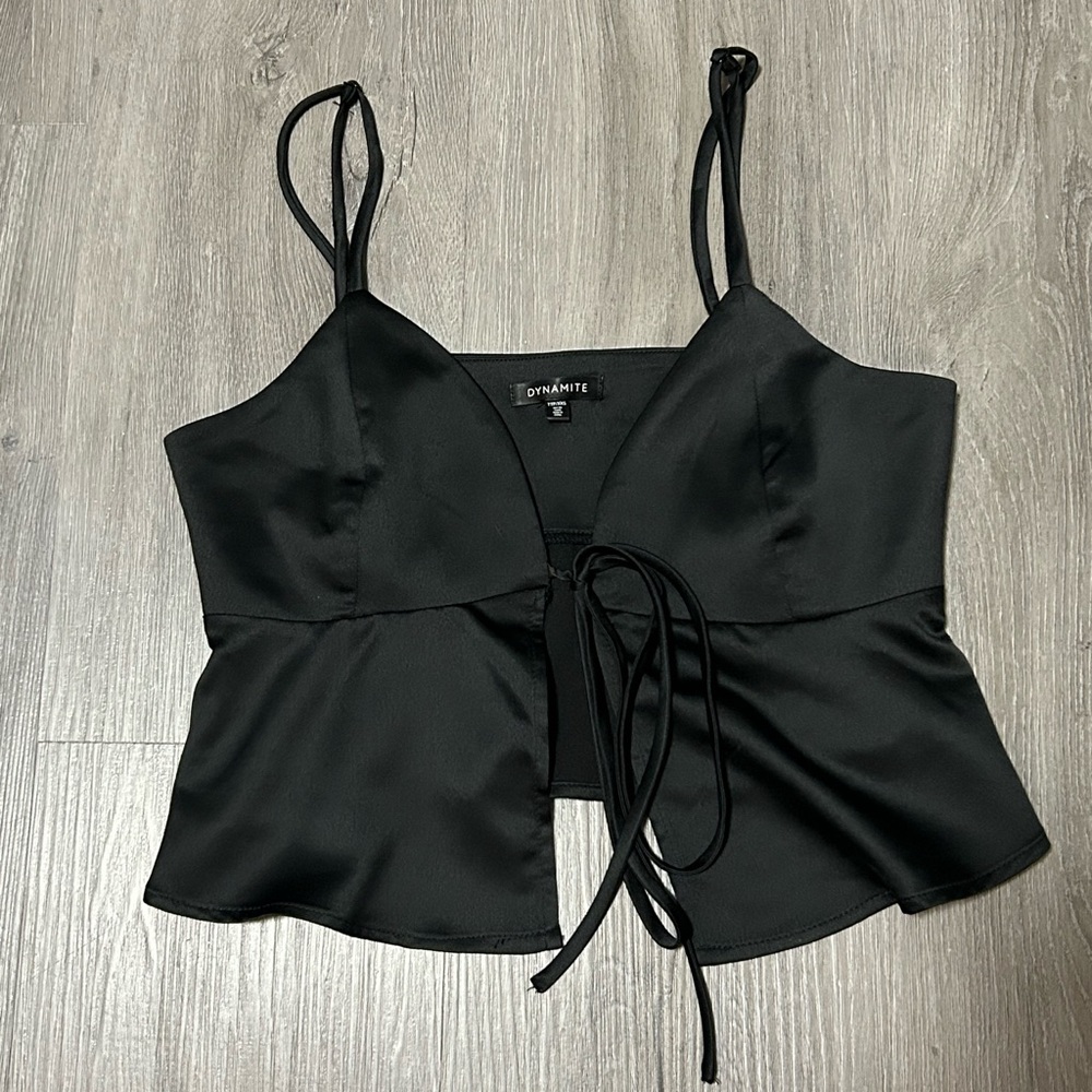 Dynamite Black Satin Women's Top